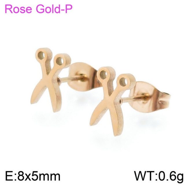 Očarujúci kúsok náušníc v rose-gold farbe v originálnom dizajne nožničiek, pre ženy so skvelým humorom, ukážte, že rozumiete každej zábave