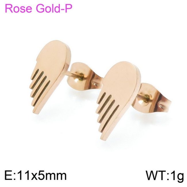 Oslnivé náušnice v prevedení rose-gold farbe z chirurgickej ocele s nápaditým vzorom, vhodné na bežné nosenie aj na výnimočné udalosti