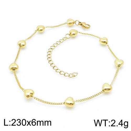 Romantický náramok v zlatom dizajne z chirurgickej ocele zdobený drobnými srdiečkami je vhodný ako darček pre milovanú osobu, ktorú zaručene očarí